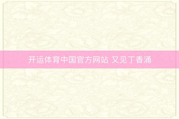 开运体育中国官方网站 又见丁香涌