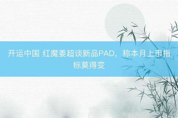 开运中国 红魔姜超谈新品PAD，称本月上市指标莫得变